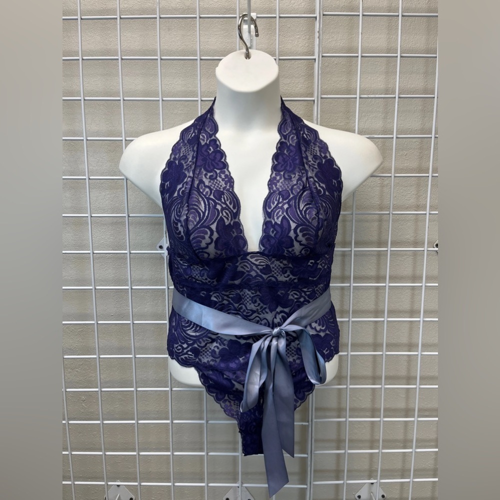 Adore Me Purple Lace Bodysuit - Size 1X